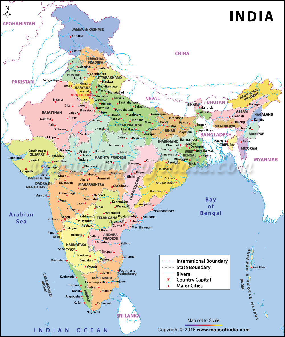 Blank Political Map Of India Free Download